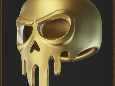 Melting Skull Mask 3D Print Model