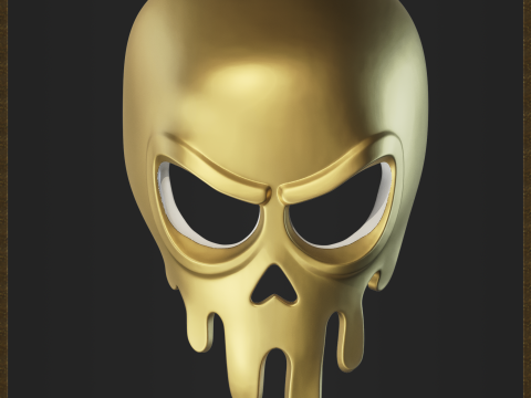Melting Skull Mask 3D Print Model