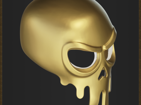 Melting Skull Mask 3D Print Model