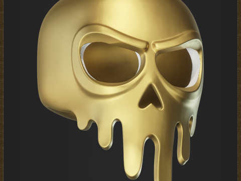 Melting Skull Mask 3D Print Model
