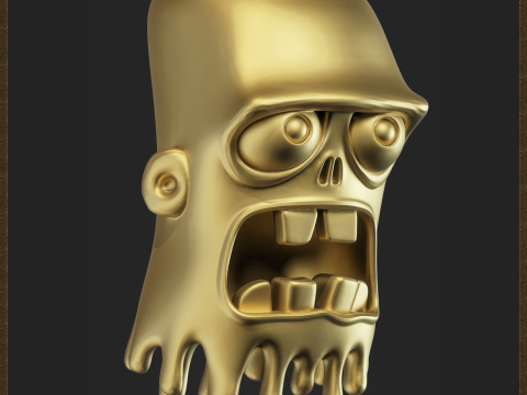 Cartoon Melting Zombie Head 3D प्रिंट मॉडल