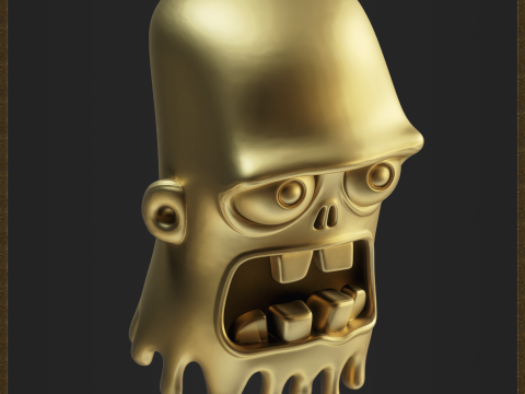 Cartoon Melting Zombie Head 3D प्रिंट मॉडल