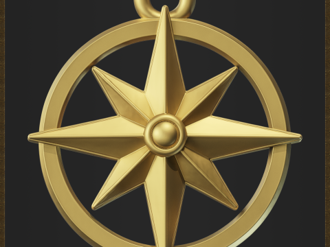 Nautical Compass Pendant Modello di stampa 3D
