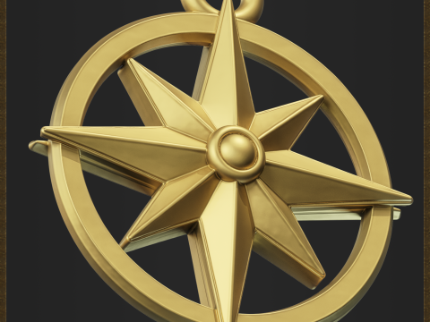 Nautical Compass Pendant Modello di stampa 3D