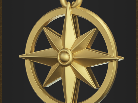 Nautical Compass Pendant Modello di stampa 3D