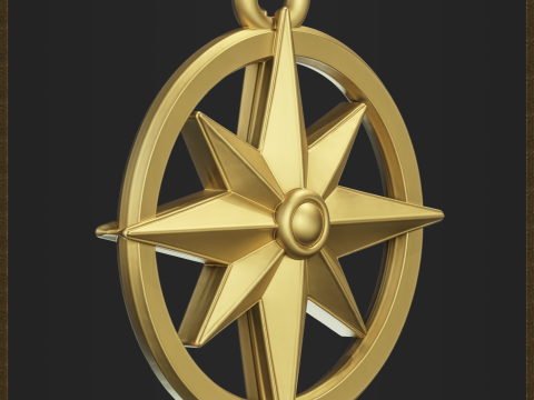 Nautical Compass Pendant Modello di stampa 3D