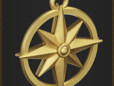 Nautical Compass Pendant Modello di stampa 3D