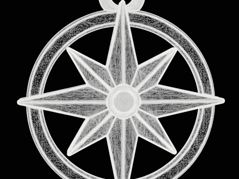 Nautical Compass Pendant Modello di stampa 3D