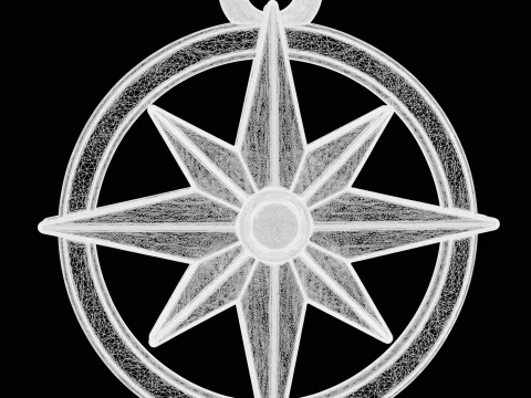Nautical Compass Pendant 3D Print Model