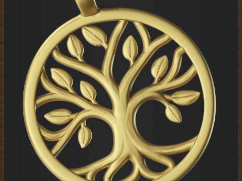 Life Tree Pendant 3D Print Model
