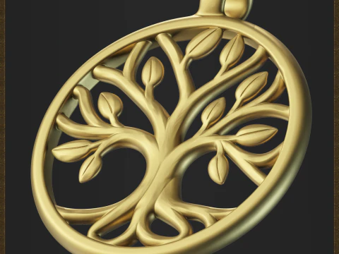 Life Tree Pendant 3D Print Model