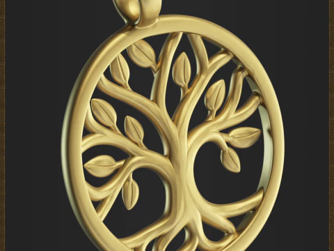 Life Tree Pendant 3D Print Model