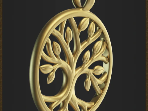 Life Tree Pendant 3D Print Model
