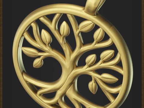 Life Tree Pendant 3D Print Model