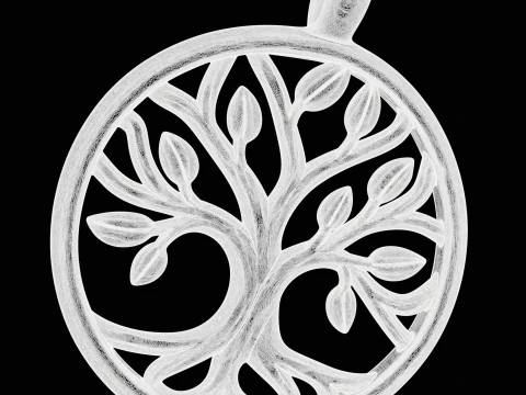 Life Tree Pendant 3D Print Model