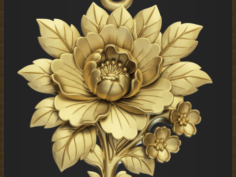 Elegant Floral Pendant 3D Принт Модель