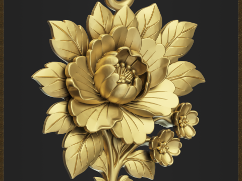 Elegant Floral Pendant 3D Принт Модель