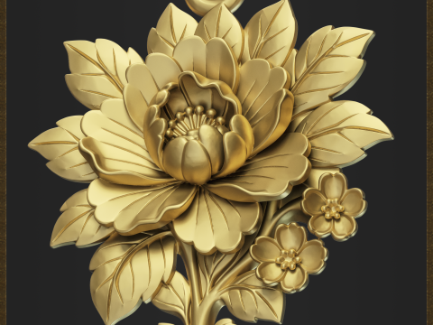 Elegant Floral Pendant 3D Принт Модель