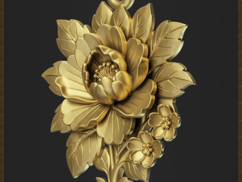 Elegant Floral Pendant 3D Принт Модель