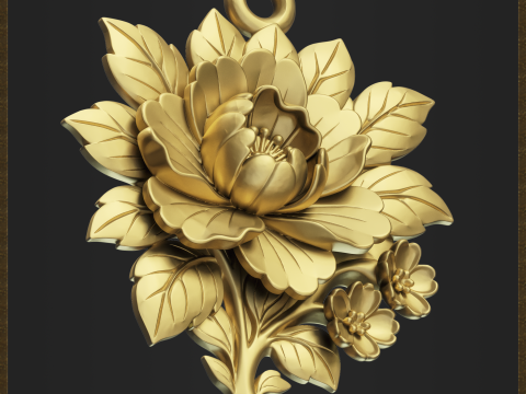 Elegant Floral Pendant 3D Принт Модель