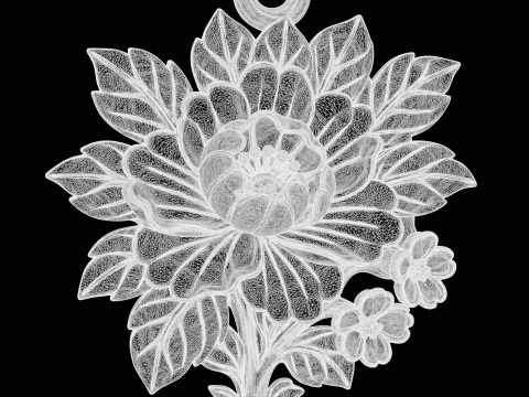 Elegant Floral Pendant 3D Принт Модель