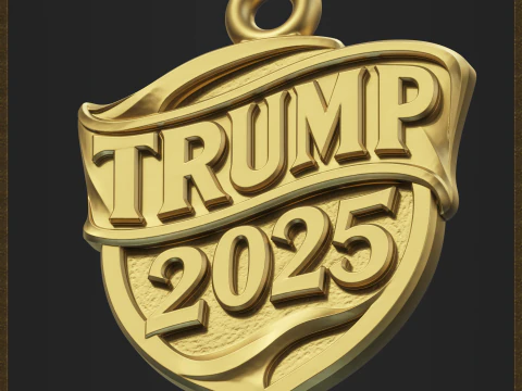 Trump 2025 Shield Pendant 3D Print Model