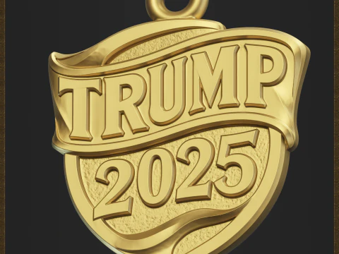 Trump 2025 Shield Pendant 3D Print Model