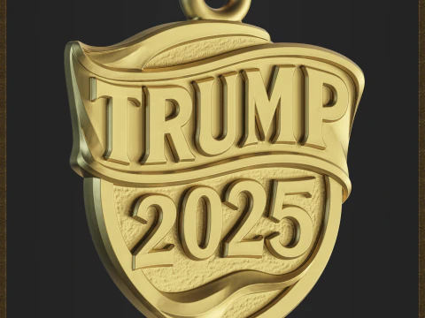 Trump 2025 Shield Pendant 3D Print Model