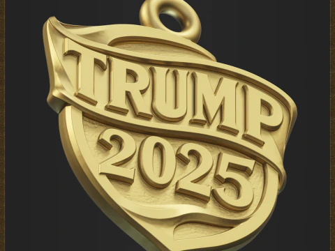Trump 2025 Shield Pendant 3D Print Model