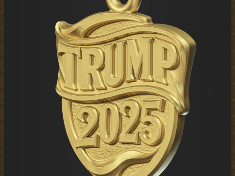 Trump 2025 Shield Pendant 3D Print Model