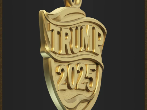 Trump 2025 Shield Pendant 3D Print Model