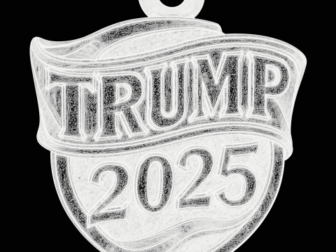 Trump 2025 Shield Pendant 3D 打印模型