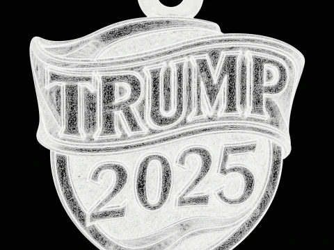 Trump 2025 Shield Pendant 3D Print Model