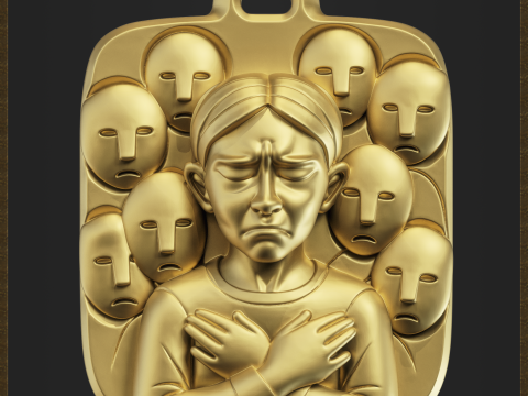 Crying Emotional Pendant 3D 打印模型