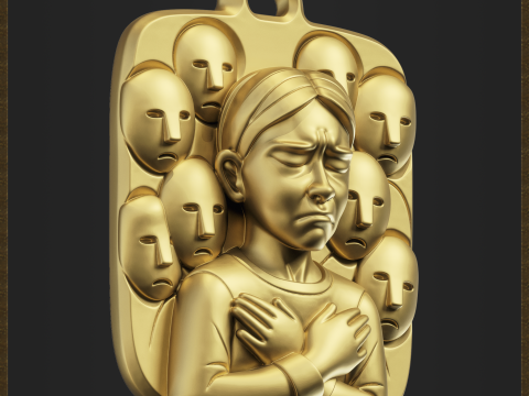 Crying Emotional Pendant 3D 打印模型