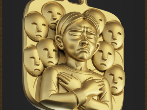 Crying Emotional Pendant 3D 打印模型
