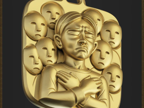 Ciondolo emotivo piangente Modello di stampa 3D