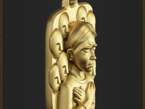 Crying Emotional Pendant 3D 打印模型
