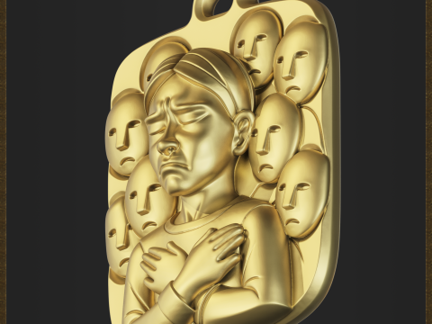 Crying Emotional Pendant 3D 打印模型
