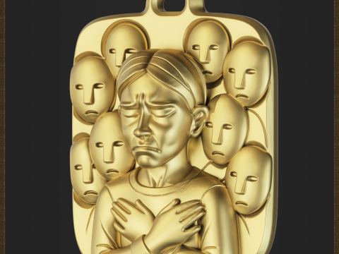 Crying Emotional Pendant 3D 打印模型