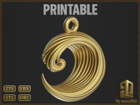 Wave Elegant Fluid Jewelry 3D Print Model
