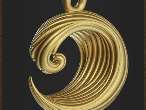 Wave Elegant Fluid Jewelry 3Dプリントモデル