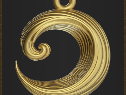 Wave Elegant Fluid Jewelry 3Dプリントモデル