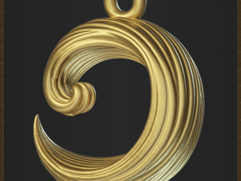Wave Elegant Fluid Jewelry 3Dプリントモデル