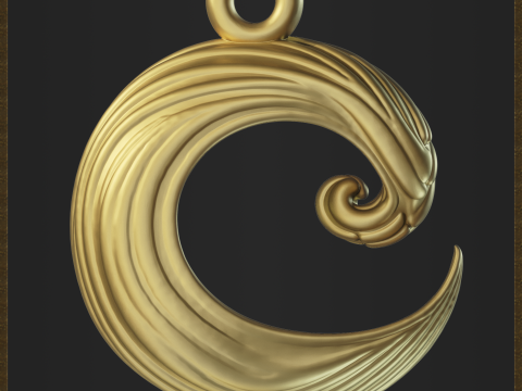 Wave Elegant Fluid Jewelry 3Dプリントモデル