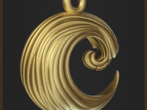 Wave Elegant Fluid Jewelry 3Dプリントモデル