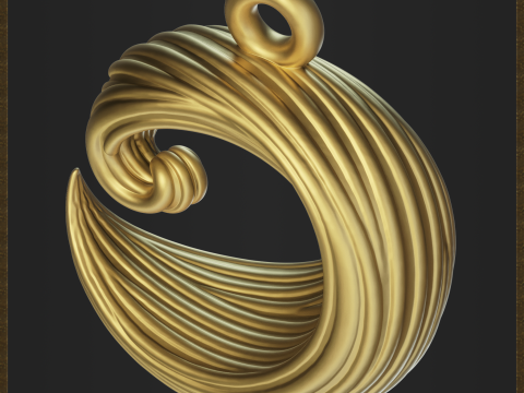 Wave Elegant Fluid Jewelry 3Dプリントモデル
