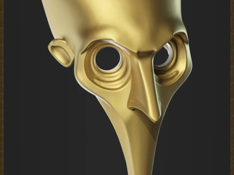 Printable Plague Doctor Mask 3D Print Model