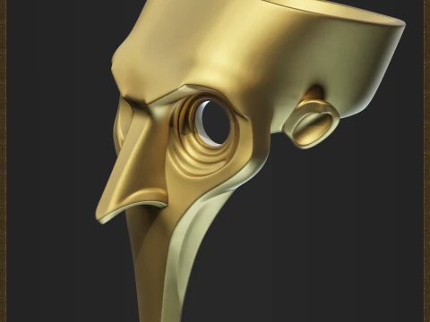 Printable Plague Doctor Mask 3D Print Model