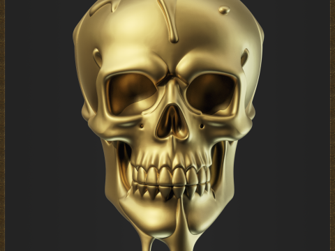 Dripping Gold Skull 3D प्रिंट मॉडल